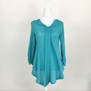 ModCloth Poema Green Crochet Sweater